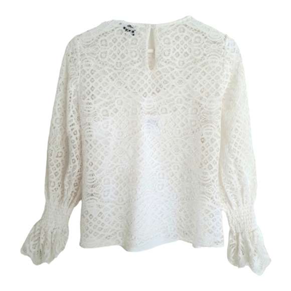 Witchery white lace long sleeve top and camisole set, size 4 - Picture 2 of 12